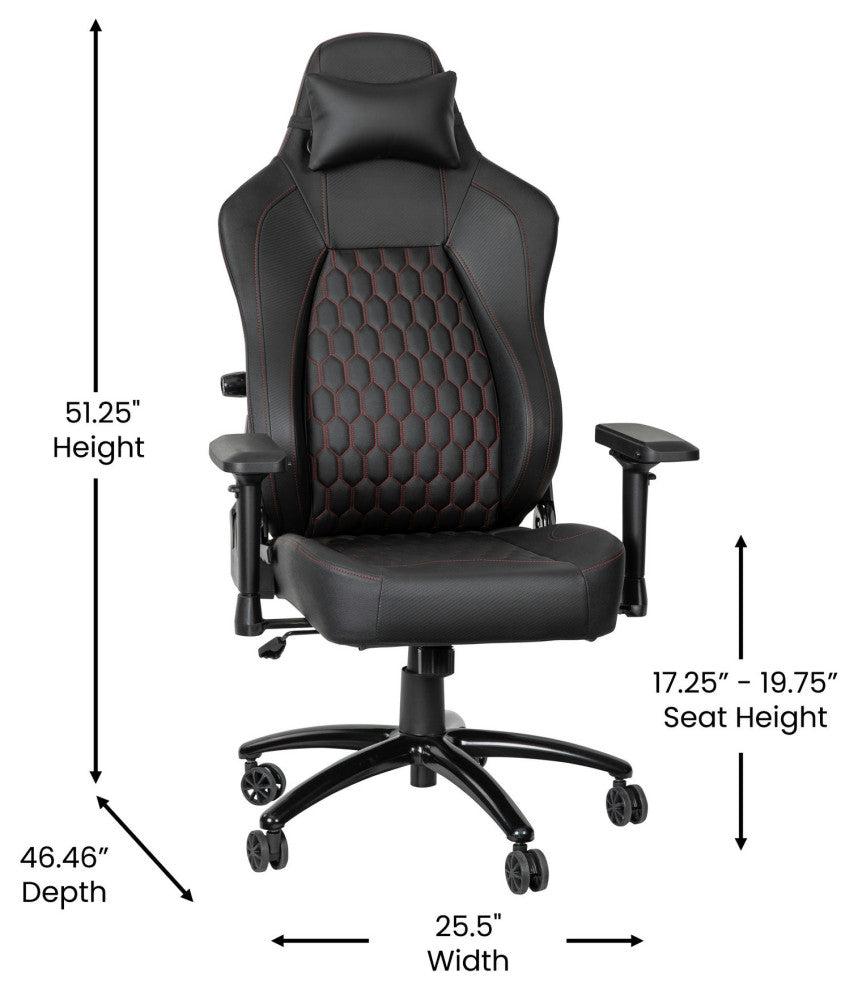 Falco Ergonomic High Back Adjustable Gaming Chair w/Armrests & Lumbar Support, B