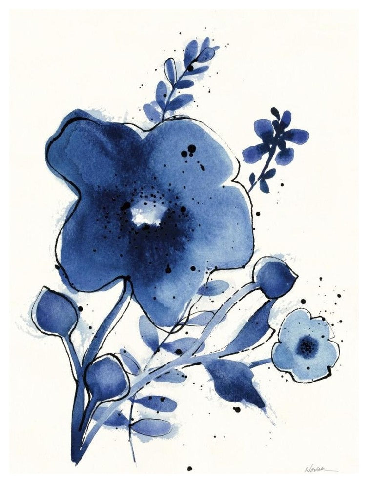 "Independent Blooms Blue I" Digital Paper Print by Shirley Novak, 24"x30"