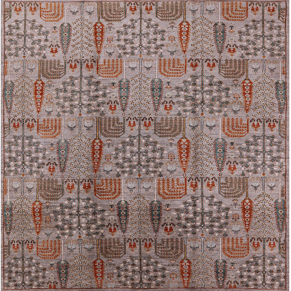 Ahgly Company Indoor Square Mid-Century Modern Area Rugs, 7' Square