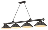 Zlite 2306-4BRZ-SBRZ 4-Light Billiard, Bronze