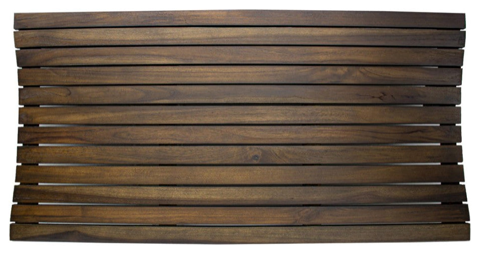 HomeRoots Compact Teak Floor Mat, Brown Finish