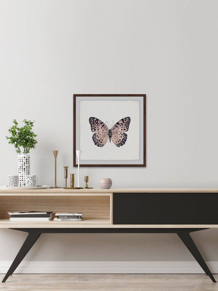 "Pink and Black Butterfly" Framed Painting Print, 24"x24"