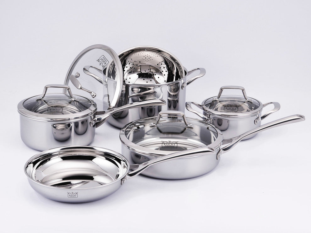 Culinary Professional 3-Ply Stainless Steel 10-Piece Cookware Set