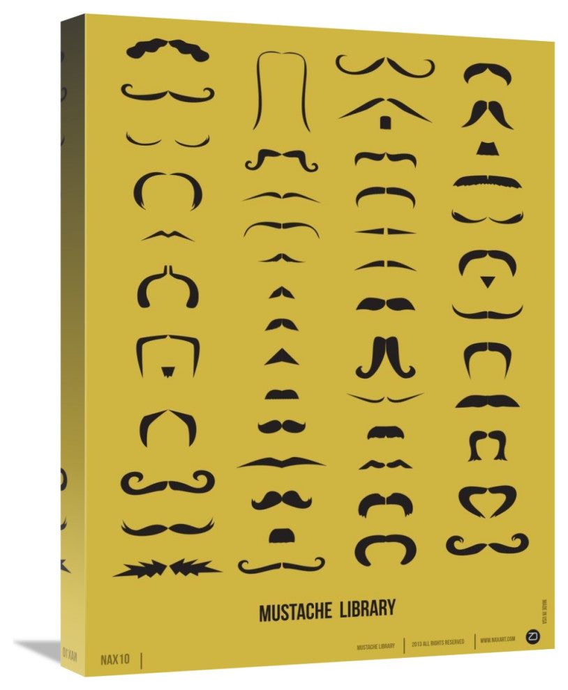 "Mustache Library" Poster Fine Art Print
