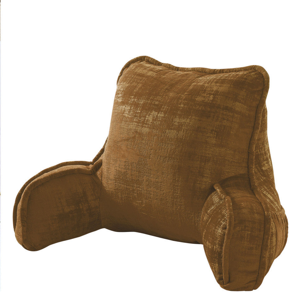 Textured Velvet DIY Bed Rest Cover and Inserts, Tobacco Brown, 20"x18"x17"