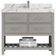 Parker 42" Single Sink Bath Vanity, Elephant Skin Gray 2" Viola Brown