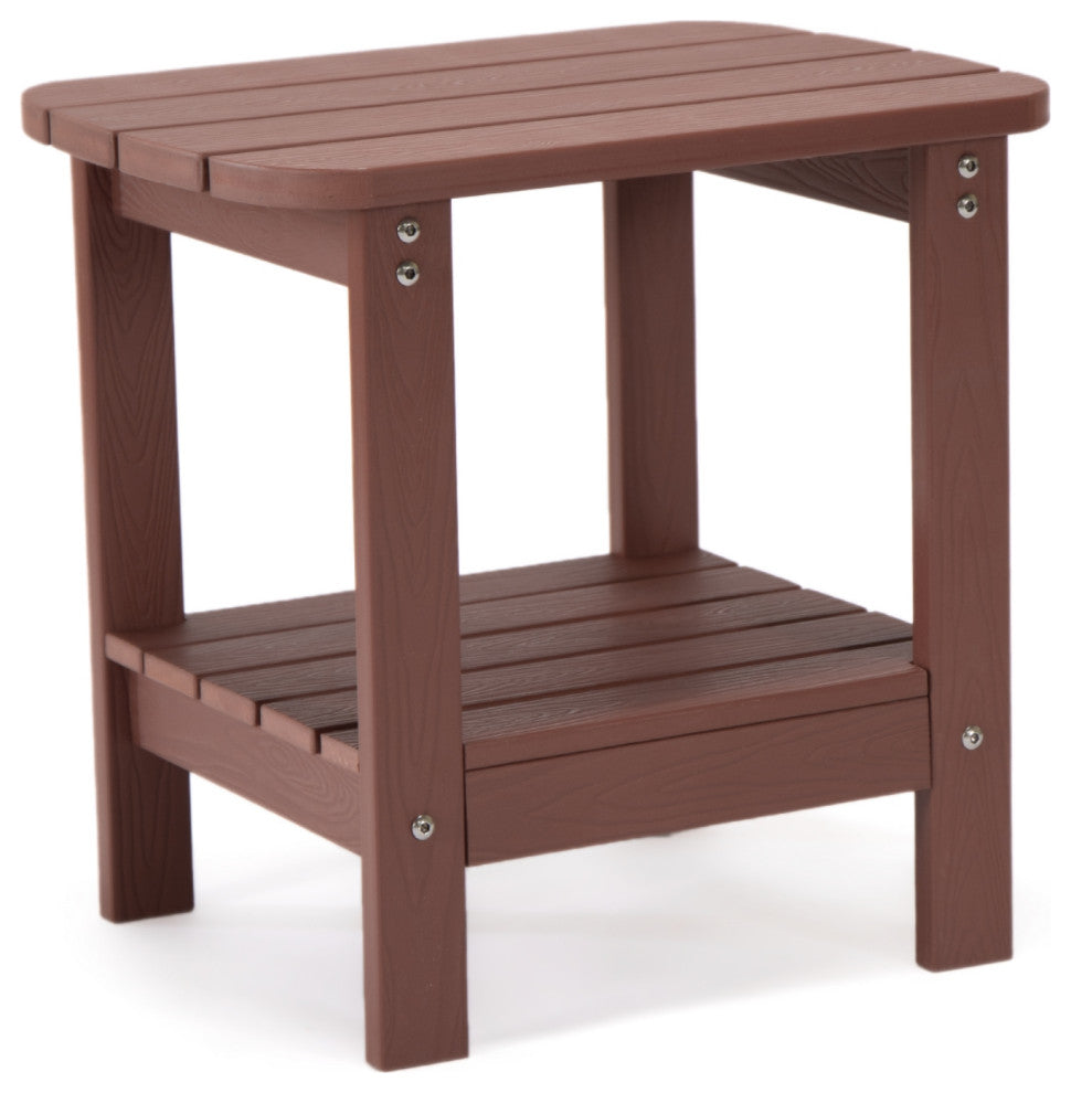 Inspired Home Daylan Outdoor Table, Weather Resistant, Brick