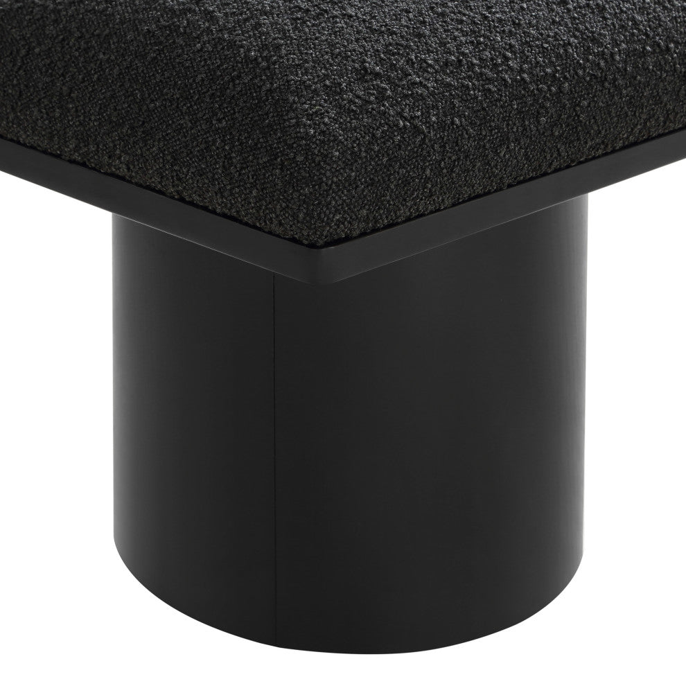 Pavilion Boucle Fabric Upholstered 8-Piece Modular Bench, Black, Black Finish