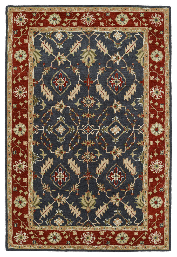 Kaleen Hand-Tufted Middleton Charcoal Wool Rug, 3'x5'