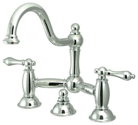 Kingston Brass Bridge Bathroom Faucet, Polished Chrome