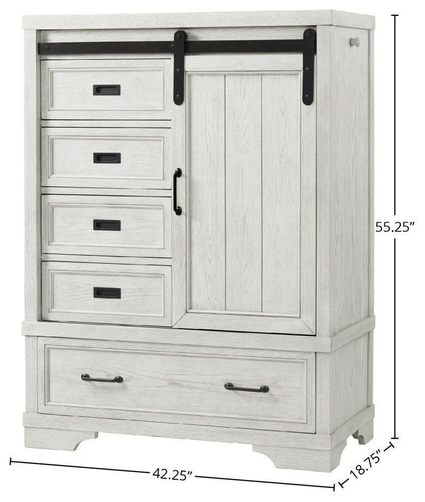 Foundry Wood Chifferobe, White