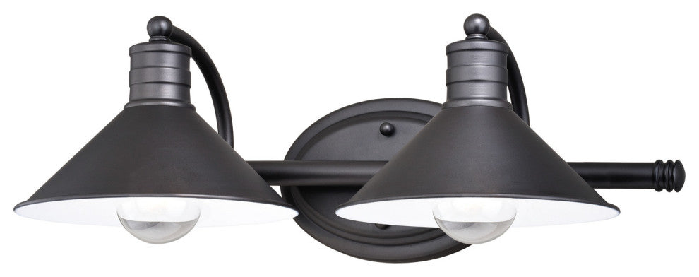 Akron 2-Light Vanity Oil Rubbed Bronze and Matte White