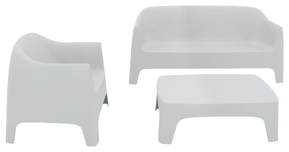 Vondom Solid Indoor/Outdoor Lounge Chair (Set of 2), White