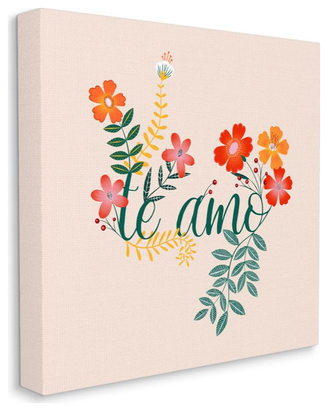 Te Amo Floral Romantic Word Design30x30