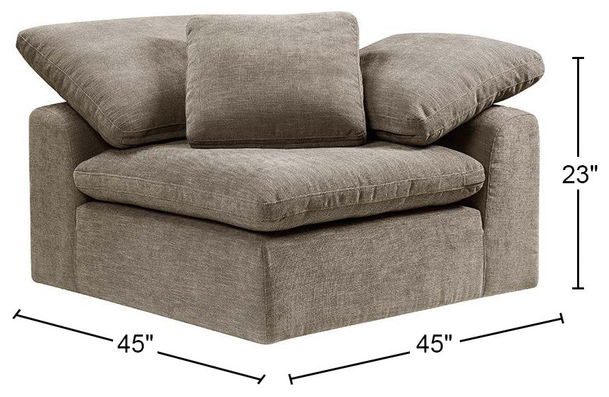 Linen Upholstery Modular Wedge, Beige