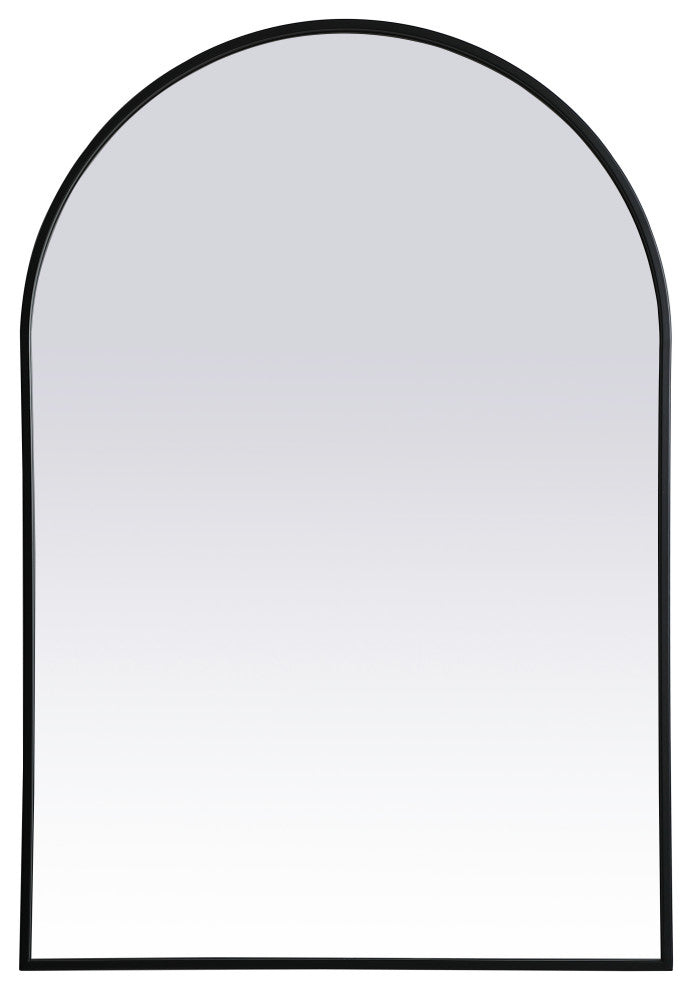 Metal Frame Arch Mirror 27X40 Inch, Black