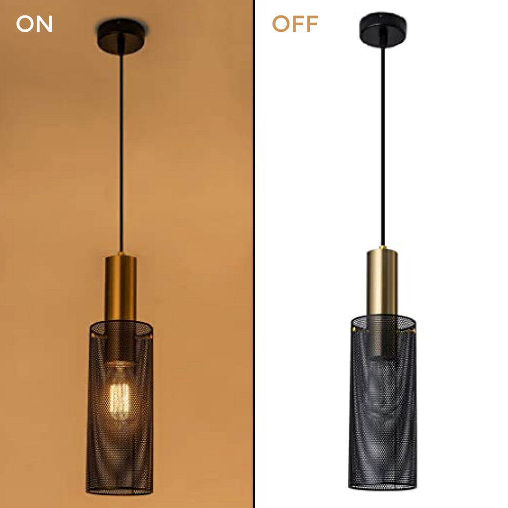 1 Pack black pendant Modern island for kitchen Metal Caged pendant lights