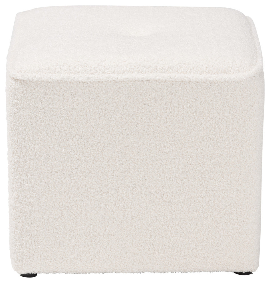 Orla Ivory Boucle Ottoman