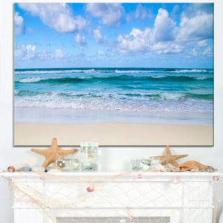"Serene Blue Tropical Beach" Seashore Canvas Print, 40"x30"