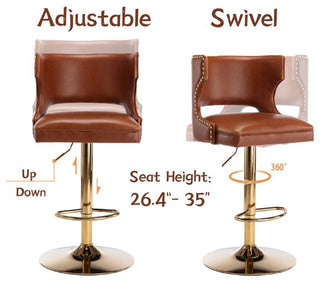 Adjustable PU Leather Counter Height Barstools