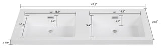 48" Solid Surface Resin Streamline K-0886-48 Vanity Top