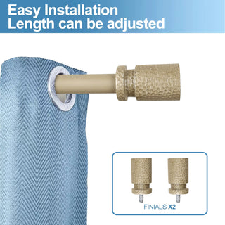 1" Diameter Fossetta Curtain Rod, 28"-48", Cottage