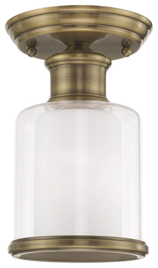 Livex 40200-01 1-Light Antique Brass Ceiling Mount, Antique Brass