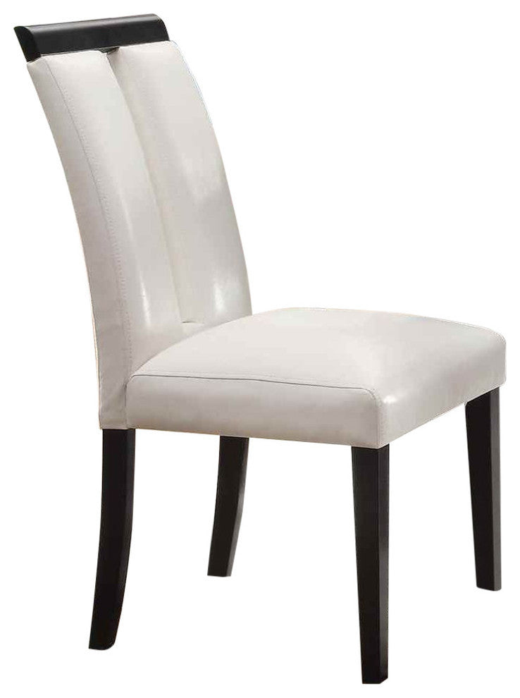 Wooden Side Chair, White and Black, Set of 2