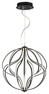 ET2 E21176 Aura 24"W LED Abstract Globe Chandelier - Black