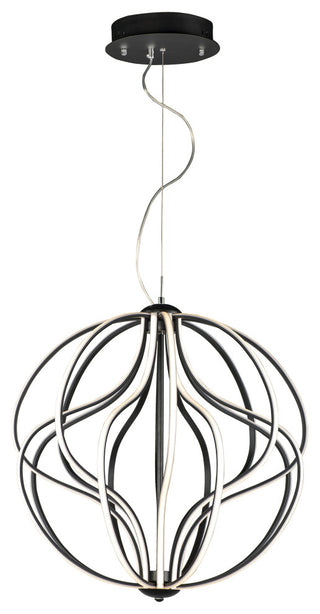 ET2 E21176 Aura 24"W LED Abstract Globe Chandelier - Black
