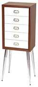 Wood and Metal Jewelry Armoire, White and Dark Brown
