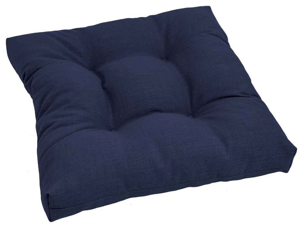 19" Squared Spun Polyester Tufted Dining Chair Cushion, Azul
