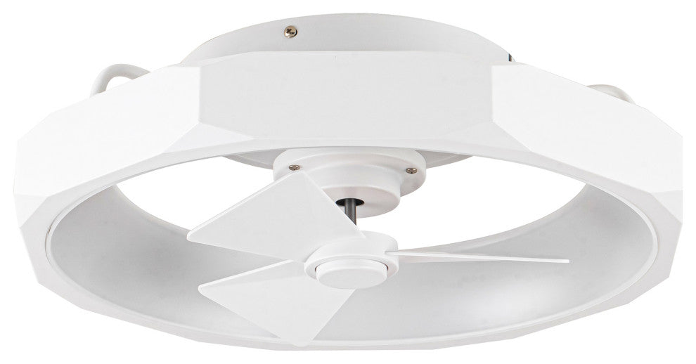20 in. Modern White Flush Mount LED Ceiling Fan with Remote and DC Motor