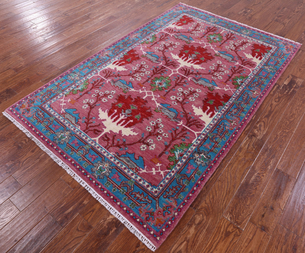 5' 0" X 7' 11" Turkish Oushak Hand Knotted Wool Rug - Q15874