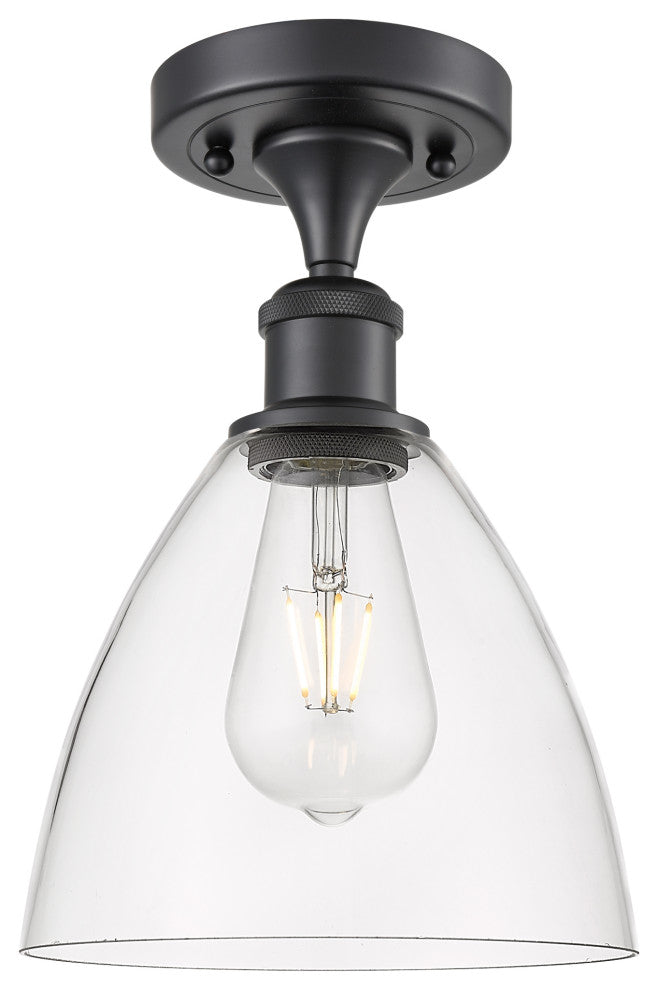 Innovations 516-1C-BK-GBD-752-LED 1 Light Semi-Flush Mount, Matte Black