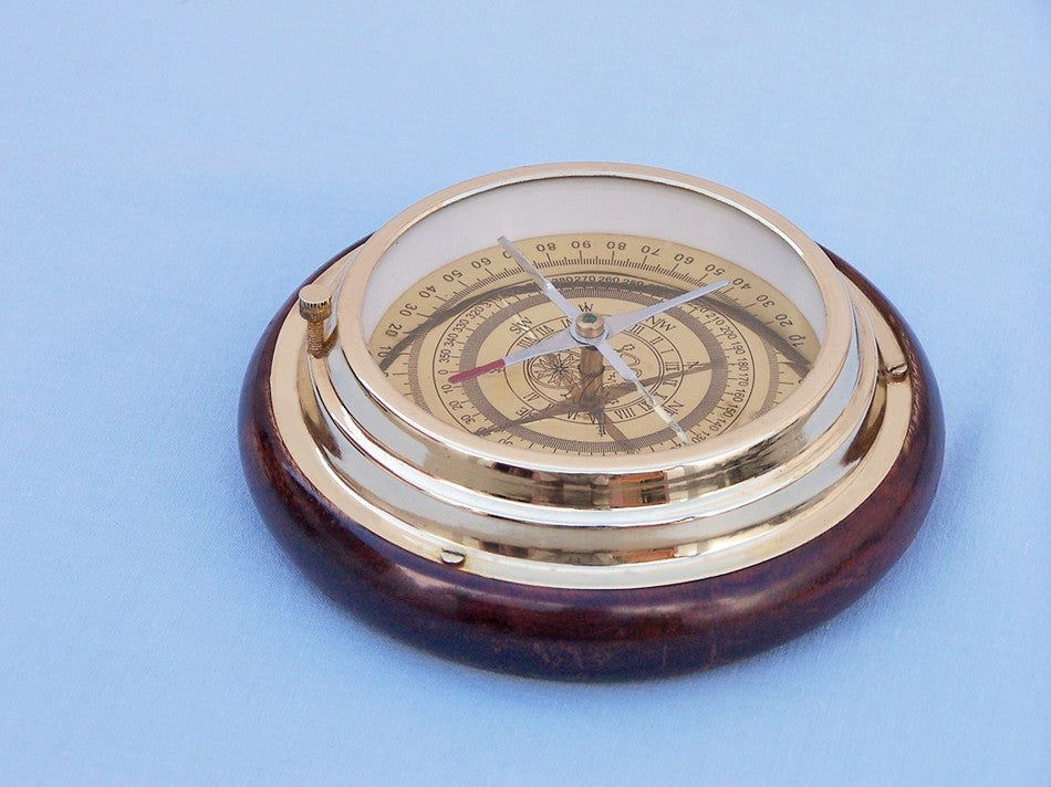 Directional Desktop Compass, Brass, 6"