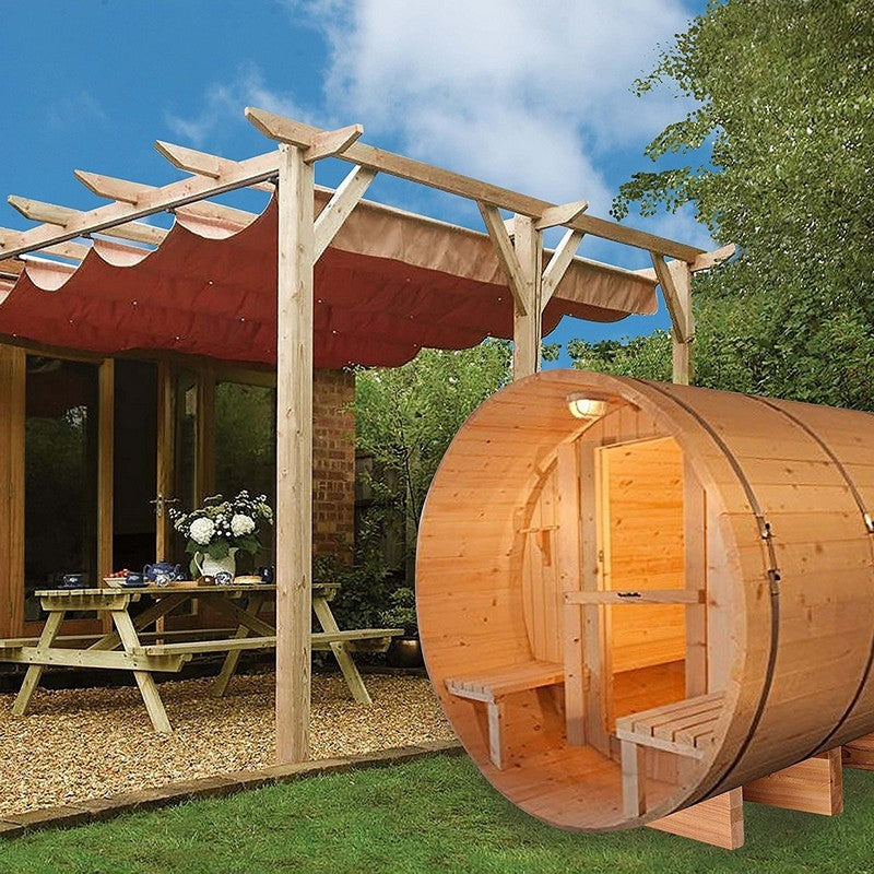 Aleko 8 Person Cedar Sauna With ETL Electrical Heater