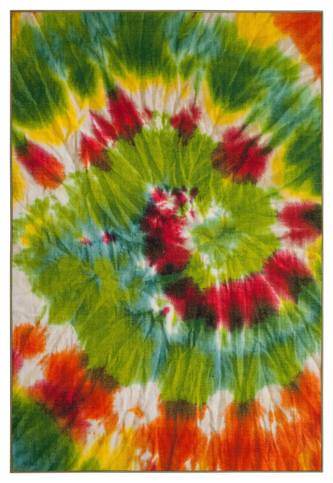 Safavieh Paint Brush Ptb125D Rug, Green/Orange, 4'x6'