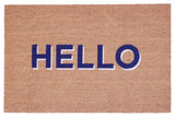 Calloway Mills Hello Blue Doormat , 24" X 36" X 0.60"