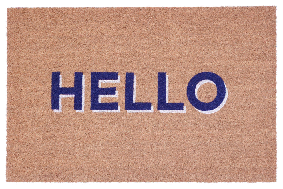 Calloway Mills Hello Blue Doormat , 24" X 36" X 0.60"