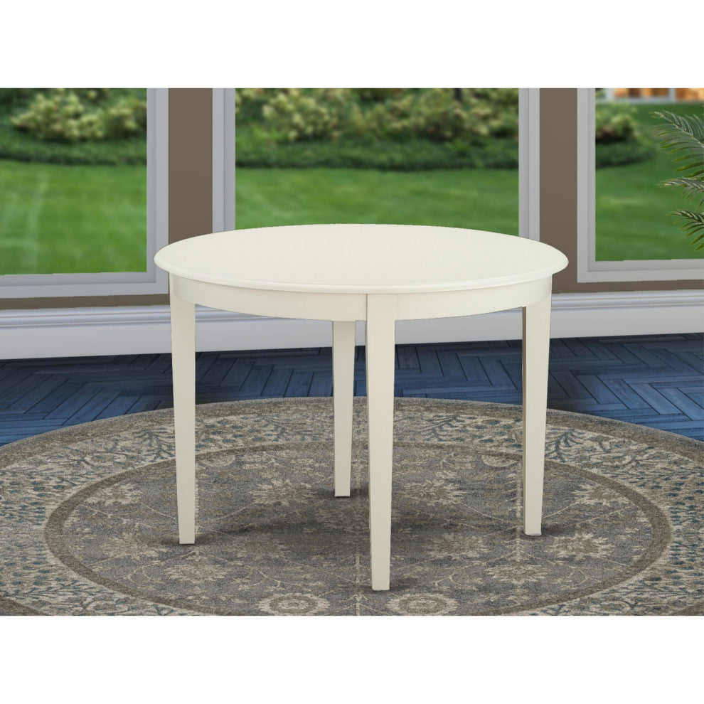 5-Piece Set, 4 Chair With Slatted Back and Table With Top, Linen White