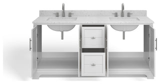 The Thalia Bathroom Vanity, White, 72", Double Sink, Freestanding