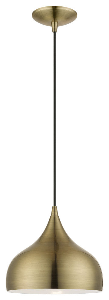 Livex Lighting 1 Light Antique Brass Pendant