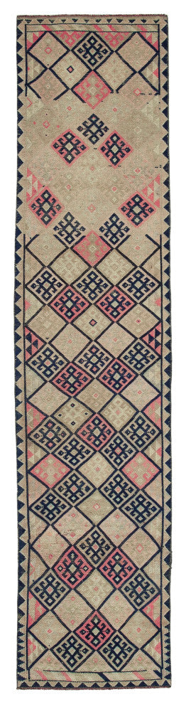 Rug N Carpet - Handmade Anatolian 2' 9" x 12' 4" Antique Runner Rug