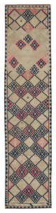 Rug N Carpet - Handmade Anatolian 2' 9" x 12' 4" Antique Runner Rug