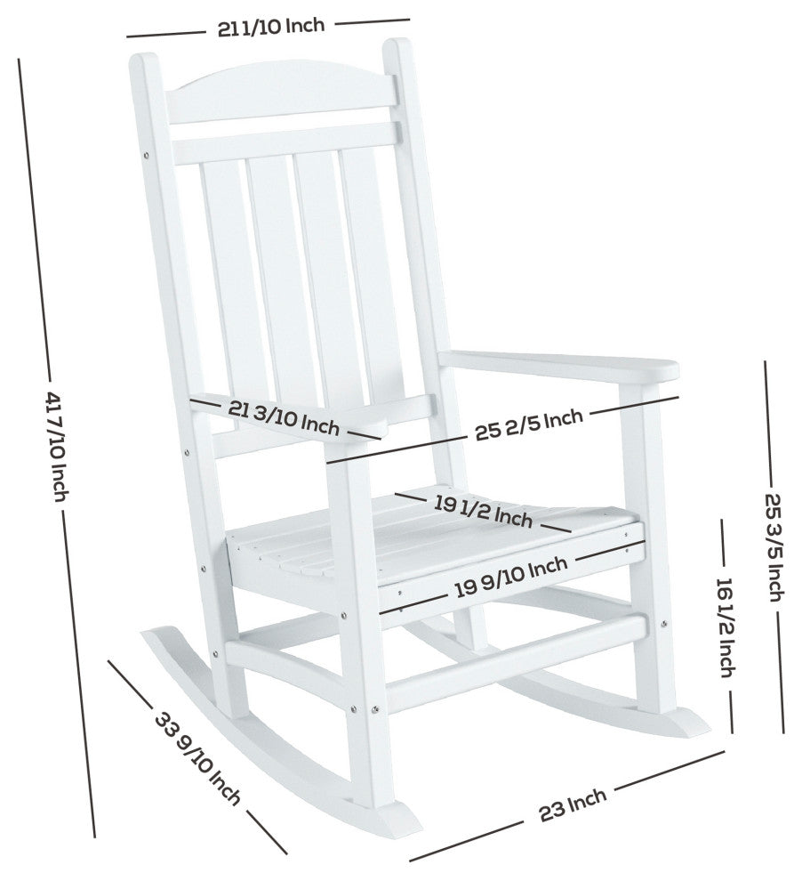 WestinTrends 2PC Outdoor Patio HDPE Adirondack Porch Rocking Chair Set, Red
