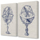 Armillary Sphere Diagram Illustrations 2-Piece Canvas Wall Art Set, 16"x20"