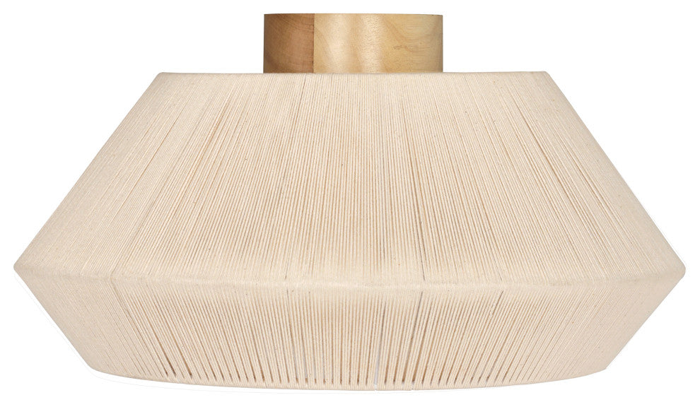 Lanier Light Ceiling Light, Cream Shade, Wood Canopy
