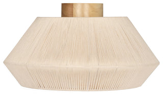 Lanier Light Ceiling Light, Cream Shade, Wood Canopy