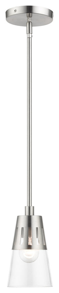 1 Light Brushed Nickel Mini Pendant